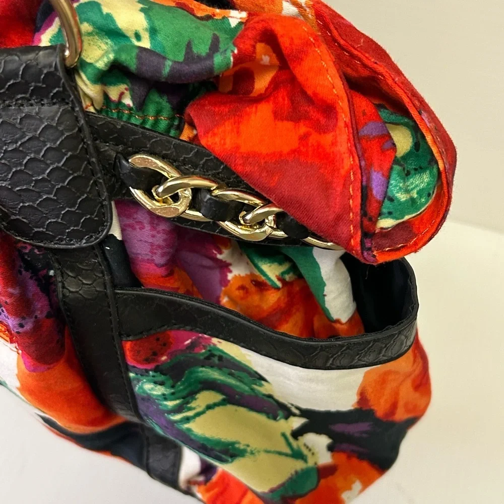 🧡”Wilson’s Leather” NWOT Floral Multicolor Shoulder Bag w/ Multiple Pockets💜 - Picture 8 of 15
